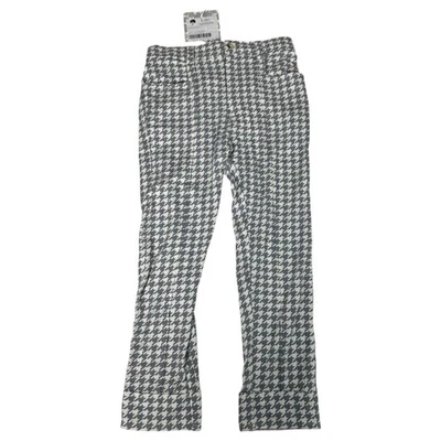 Calça Pintuck Kate Quinn Bambu Viscose Cinza Houndstooth Tamanho 5Y NOVA com Etiquetas - Imagem 1 de 4
