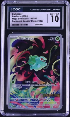 CGC 10 - Bulbasaur 133/132 Stamped Box Topper Pokemon Mega Evolution Gem Mint B - Image 1 of 3