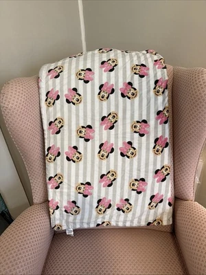 MANTA DE PELUCHE - NIÑAS DISNEY - MINNIE GRIS RAYAS - BEBÉ NIÑO 31”X40” CUNA Foto 1 de 4