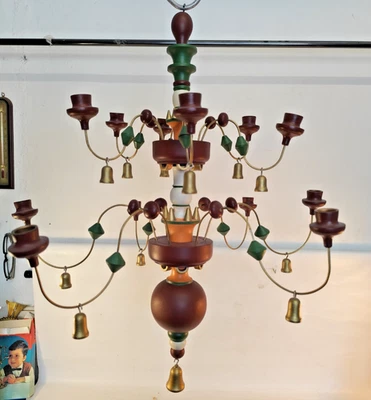 Lichterspinne Leuchter Spinne Erzgebirge Deckenleuchter Kerzenhalter Glocken - Bild 1 von 4