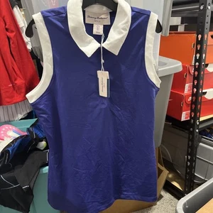 NEW Tommy Bahama GOLF Womens Sleeveless 1/4 Zip Polo SMALL Blue Purple - Picture 1 of 6
