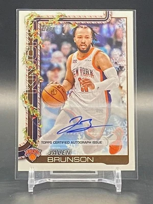 2025-26 Topps Holiday Jalen Brunson Auto SSP New York Knicks #H12 - Image 1 of 3