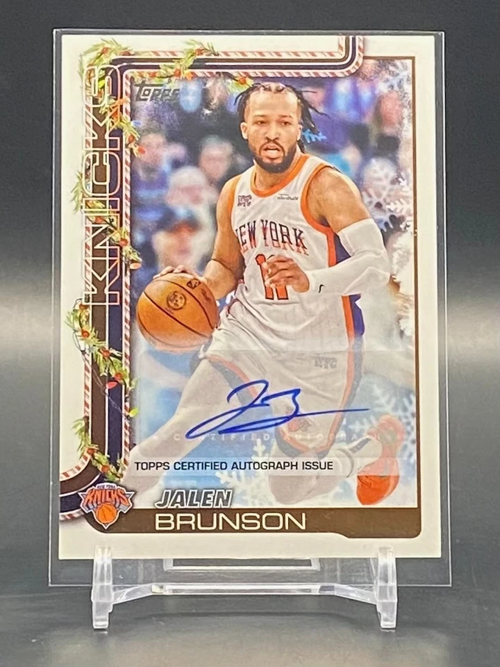 2025-26 Topps Holiday Jalen Brunson Auto SSP New York Knicks #H12 Foto 1 de 3