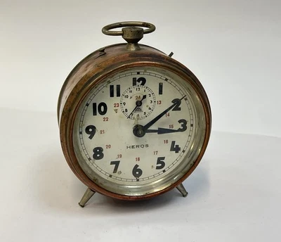 Antiker Wecker Haller AG HEROS mit vielen Funktionen, um 1900 - Bild 1 von 4