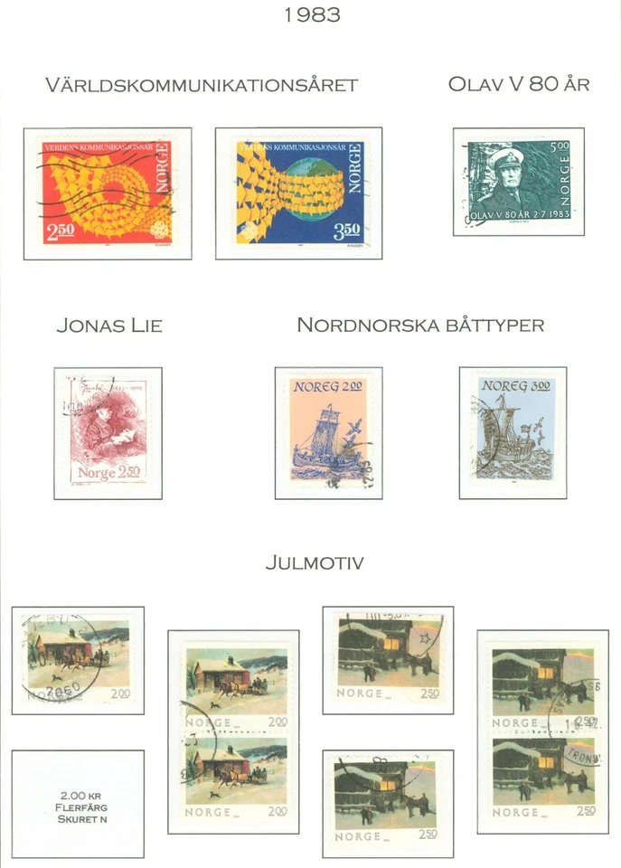 Norway AC30 used 13v 1983 - King Olav V - Sailing Boats - Christmas - Image 1 of 1