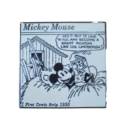 Prendedor de Walt Disney primera tira cómica 1930 Mickey Mouse fotoball Lindbergh 65/101 Foto 1 de 3