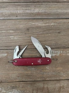 Official Boy Scout Knife Vtg Imperial Prov RI USA 4 Blade Red Pocket Knife - Picture 1 of 9