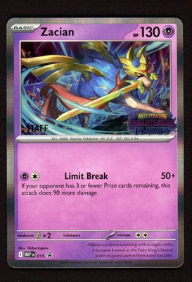 Zacian 015 MEP Phantasmal Flames STAFF Stamped Prerelease Promo Pokemon - NM #1 - Image 1 of 3