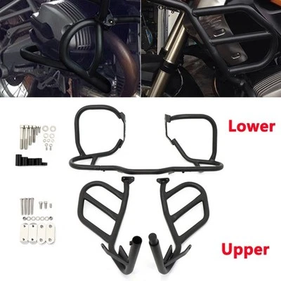 Juego de protectores de motor de carretera de barras de choque negras para BMW R1200GS 2008-2012 09 Foto 1 de 4