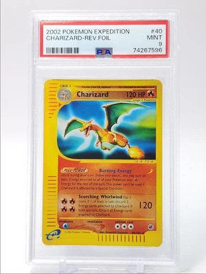 CHARIZARD 2002 POKEMON EXPEDITION RARO REVERSO LÁMINA 40/165 PSA 9 Q2628 Foto 1 de 2