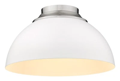Golden Lighting 6956-FM WHT Zoey 3 Light 14"W Flush Mount Ceiling - Grey - Image 1 of 4