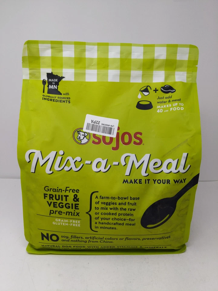 Sojos Mix-a-meal Grain- Fruit and Veggie Recipe Dog Food Mix 8 Pounds