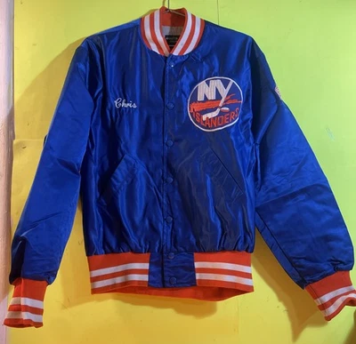 Marietta Originals NHL New York Islanders Bomber Satin Jacket M Blue USA Quilted - Image 1 of 4