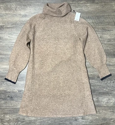 Vestido suéter Hatley swing para mujer cuello alto avena talla pequeña Foto 1 de 4