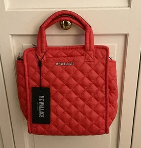 MZ Wallace Mini Metro Box Tote NWT Crossbody Quilted Coral Handbag - Picture 1 of 6