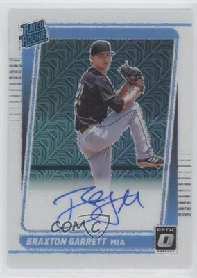 2021 Panini Donruss Optic White Mojo Prizm /99 Braxton Garrett #RRS-BG Auto RC - Image 1 of 2