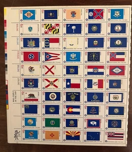 1976 State Flags Stamp Sheet - Bicentennial issue - 50 Stamps 13c - MINT - Picture 1 of 2