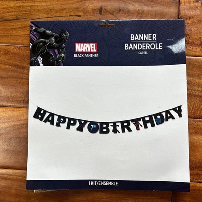 Black Panther Wakanda Forever Marvel Birthday Party Decoration Letter Banner New - Image 1 of 4