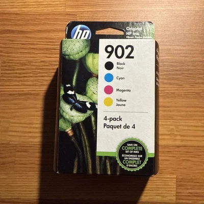 Cartuchos de tinta HP 902 cor preta pacote com 4 EXP 10/2022 NOVO EM FOLHA - Imagem 1 de 3