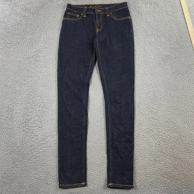 Pantalones de mezclilla Nudie Jeans ajustados para mujer 29x32 azul marino sarga elástica azul Foto 1 de 4