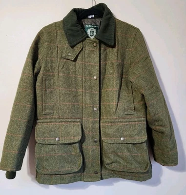 Portmann Outdoor Sz M Womens Green Tweed Coat Wool Blend - Image 1 of 4