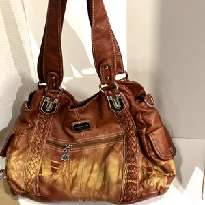 Angel Barcelo Hobo Ombre Large Handbag Satchel Shoulder Bag Tan Travel - Picture 1 of 11