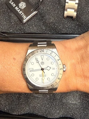 San Martin SN0054 GMT Men's Watch 39mm Japan NH34 Automatic 100M Sports Watch - Image 1 of 4