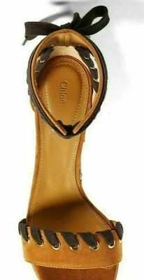 Chloe Miles Iconic Whipstitch Strap Lace-Up Suede Sandals Pumps Zapatos 39 - Imagen 1 de 4