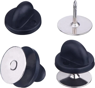 Tachuelas de corbata Eboot pasadores en blanco con respaldos de pasador de goma PVC (100) Foto 1 de 4