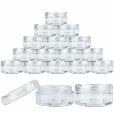 30-100pcs Plastic Sample Bottle Cosmetic Empty Pot Jar Cream Lip Balm Container