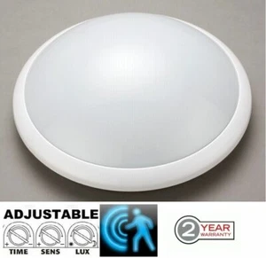 Bulkhead Screw Bulb Microwave PIR Motion Sensor Light E27 Ip44 - Picture 1 of 6