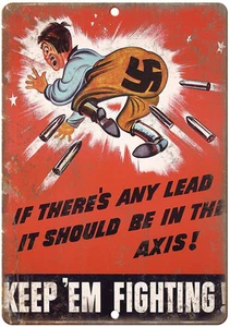 RARE World War II, Hitler, Nazi Germany, Axis powers 12" x 9" Retro Metal Sign - Picture 1 of 1