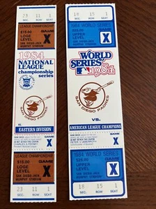 1984  Championship & World Series Game X San Diego Padres Rainout Full Ticket! - Picture 1 of 4