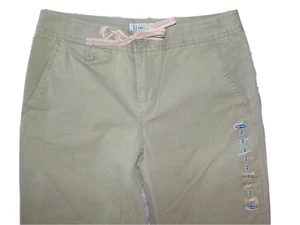 NWT Old Navy Lightweight Twill Pants Tie Waist Olive Green Womens Size 2 (28x31) - Picture 1 of 6