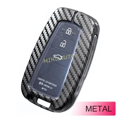 Carbon Fiber Metal Car Key Fob Cover Case For Toyota Highlander Camry Prius C-HR - Imagem 1 de 4