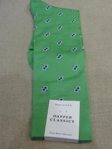 Dapper Classic halbhohe Socken grün blau rosa geometrisch quadratisch - Bild 1 von 1