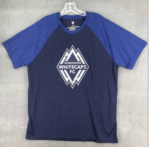 Vancouver Whitecaps Shirt Adult Large Blue Athletic Soccer Futbol Logo Mens Cover