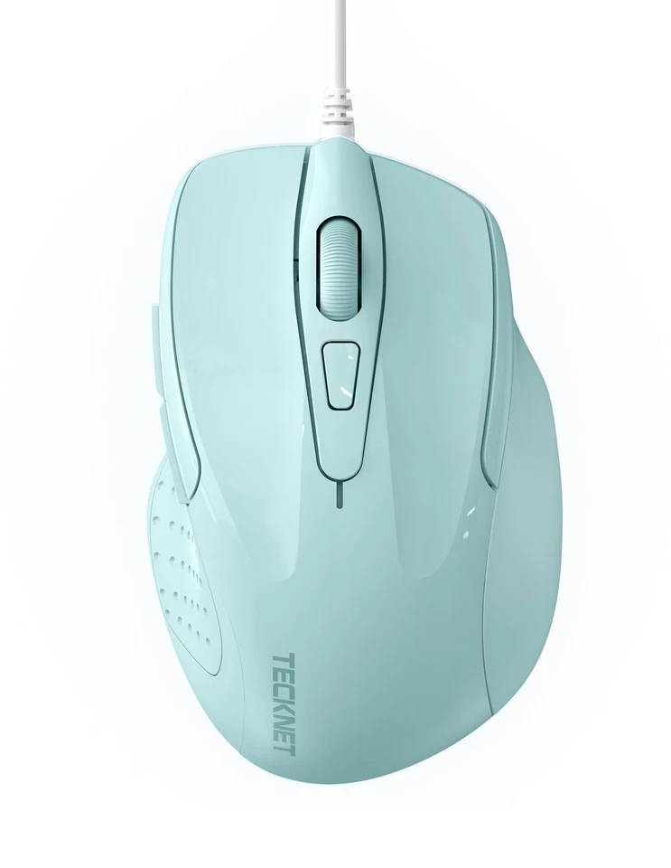 TECKNET USB Wired 6-Button Corded with 4 Adjustable DPI Optical Computer w...