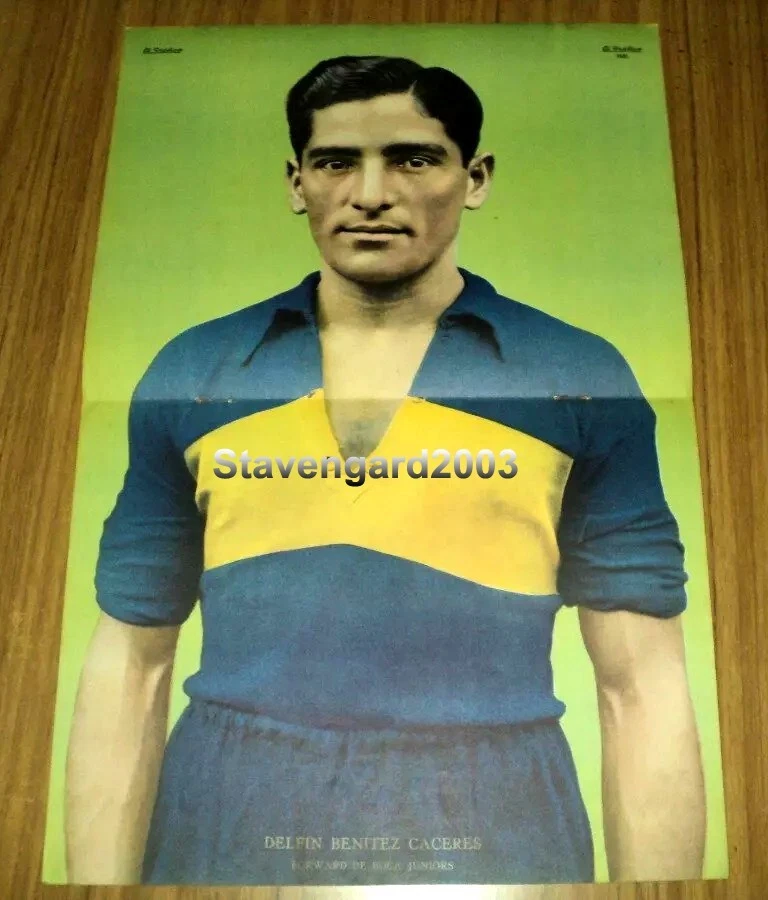 贝尼特斯·卡塞雷斯 - BOCA JUNIORS - 原版 El Grafico 海报 - 阿根廷 1935 — 第 1/1 张图片