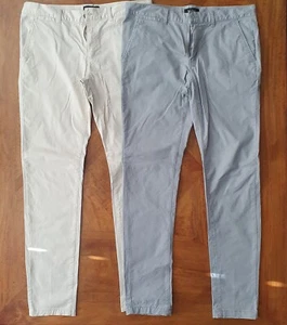 Kenji Mens Chino Pants GREY AND WHITE Size 34 - Picture 1 of 10