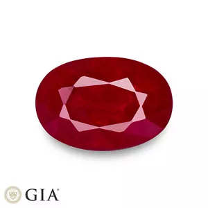 GIA Certified BURMESE Ruby 2.51 Ct. Natural Untreated OVAL Pigeon's Blood Red - Picture 1 of 5