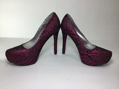 Nuevo Charlotte Russe 8m Mujer Rosa y Negro 5” Tacón 2” Plataforma Stiletto Bombas Foto 1 de 4