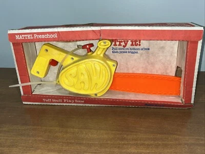 Vintage 70’s Mattel Preschool TUFF STUFF PLAY SAW  W/ Original Box Works - Image 1 of 4