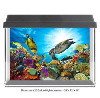 RIPPER GRAPHICS Ocean Reef Scene Polyester Fish Tank Glass Backdrop Aquarium Background