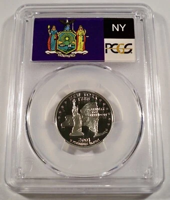 2001-S 25c SILVER PCGS PR70DCAM NEW YORK QUARTER PROOF DEEP CAMEO PR 70 DC - Image 1 of 3