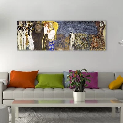 Густав Климт, фриз Бетховена «Враждебные силы» холст настенное искусство, плакат - Изображение 1 из 4