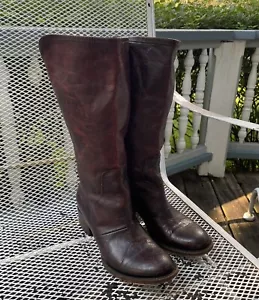 Freebird Women's Tall Cognac Brown Leather Western Knee High BRECK Zip Boots 9 - Picture 1 of 24