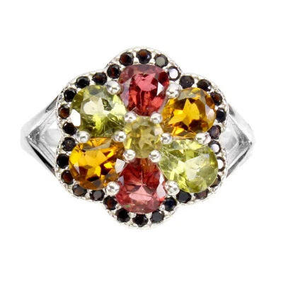 925 Sterlingsilber Ring Birne Turmalin 6x4 Spinell Natürlich Edelstein Schmuck 7 - Bild 1 von 4