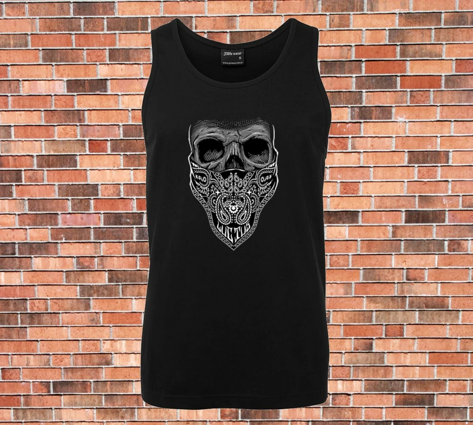 JB's Singlet BANDANA SKULL Cool New Skull Licensed Design - image 1 of 1