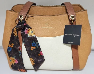 Nanette Lepore Butterscotch Purse with Floral Scarf – New with Tag - Image 1 of 4
